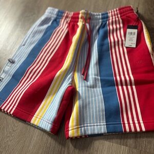 Footlocker  Red, Blue & Yellow Striped cotton Shorts